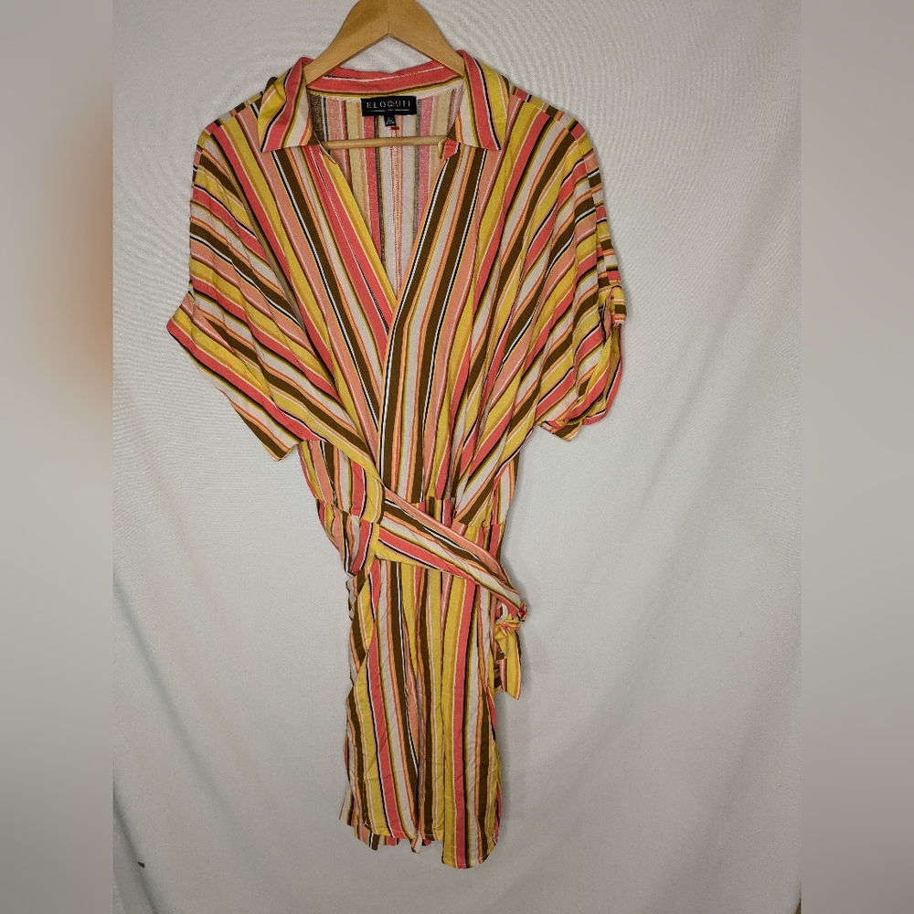 HP!! 🎈🎈ELOQUII Skort Romper Women's Size 20 Striped Multicolor Casual
